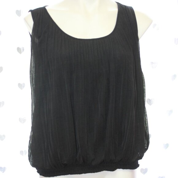 LOFT Tops - #284 Ann Taylor Loft Black Dressy Bubble Top Size L